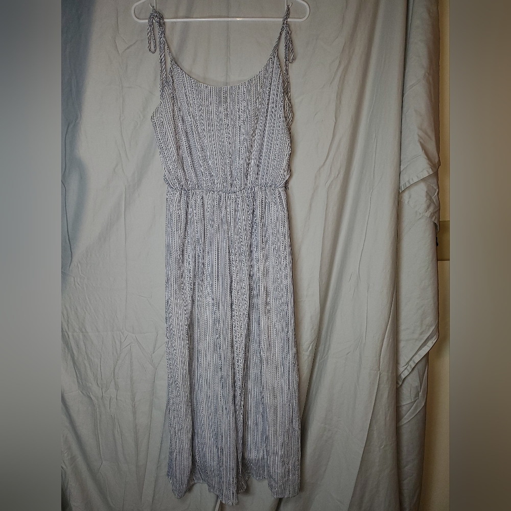 Everly tie shoulder wide leg lined jumpsuit